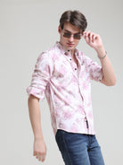 Buy Cool Beige Floral flower printed shirts full sleeves OnlineRs. 1359.00