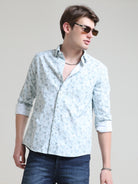 Buy Latest Light Blue Printed Shirt For Men Online in IndiaRs. 1399.00