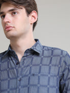 Buy Stylish Indigo Checks Shirt Online at Great PriceRs. 1299.00