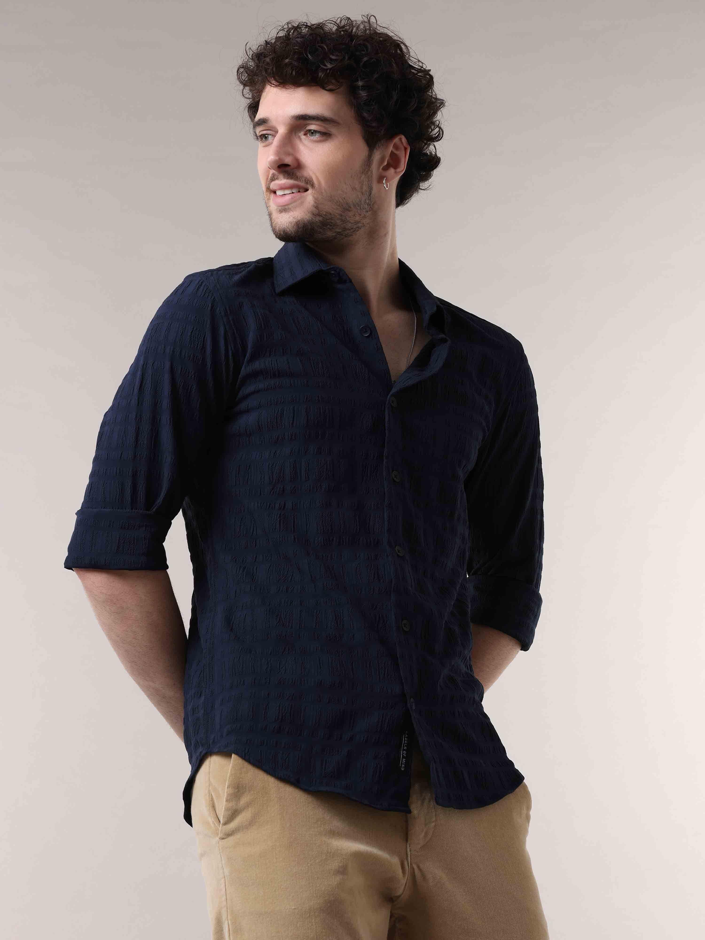 Buy Latest Celetial Navy Blue Colour Shirt OnlineRs. 1349.00