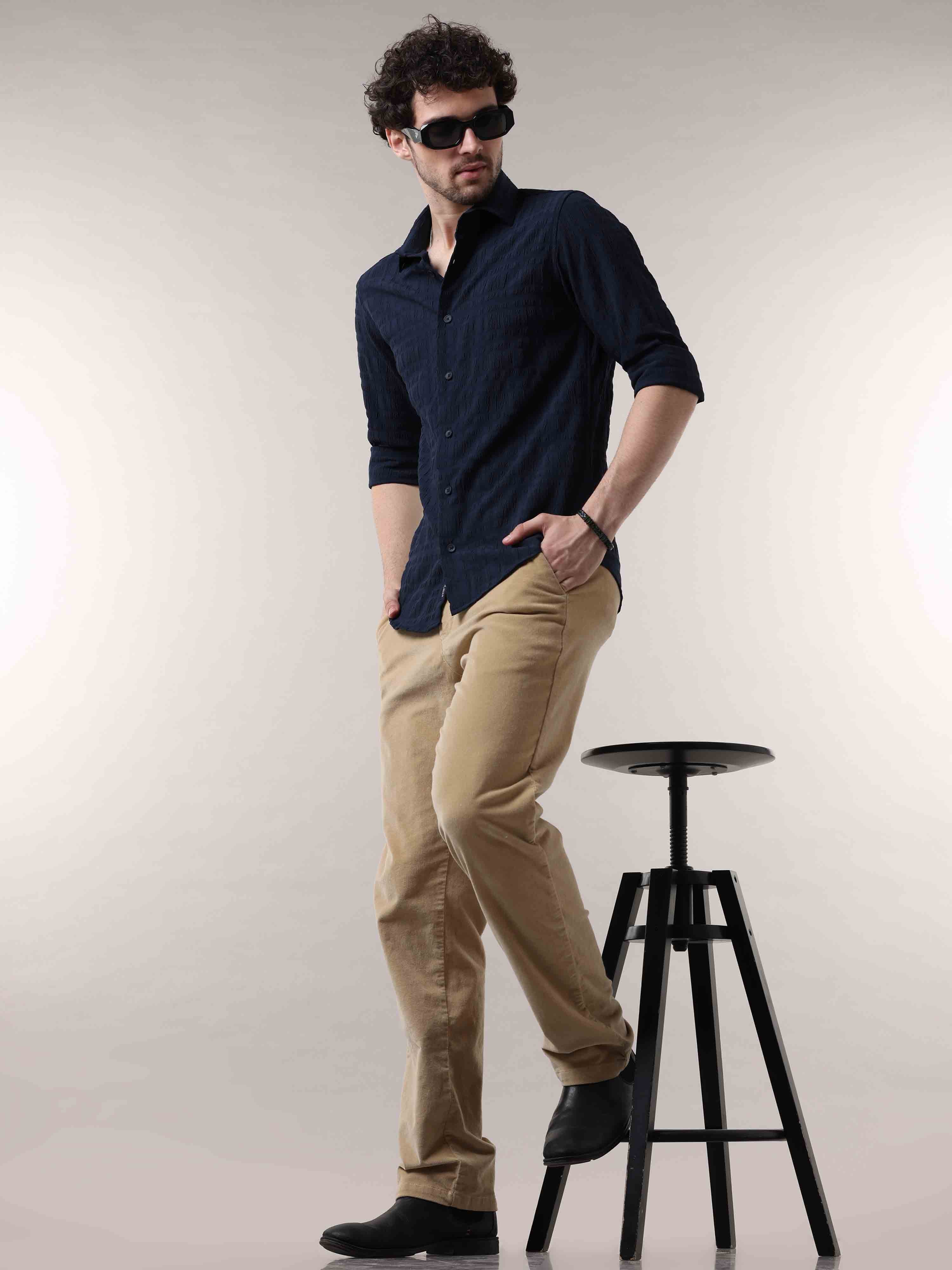 Buy Latest Celetial Navy Blue Colour Shirt OnlineRs. 1349.00