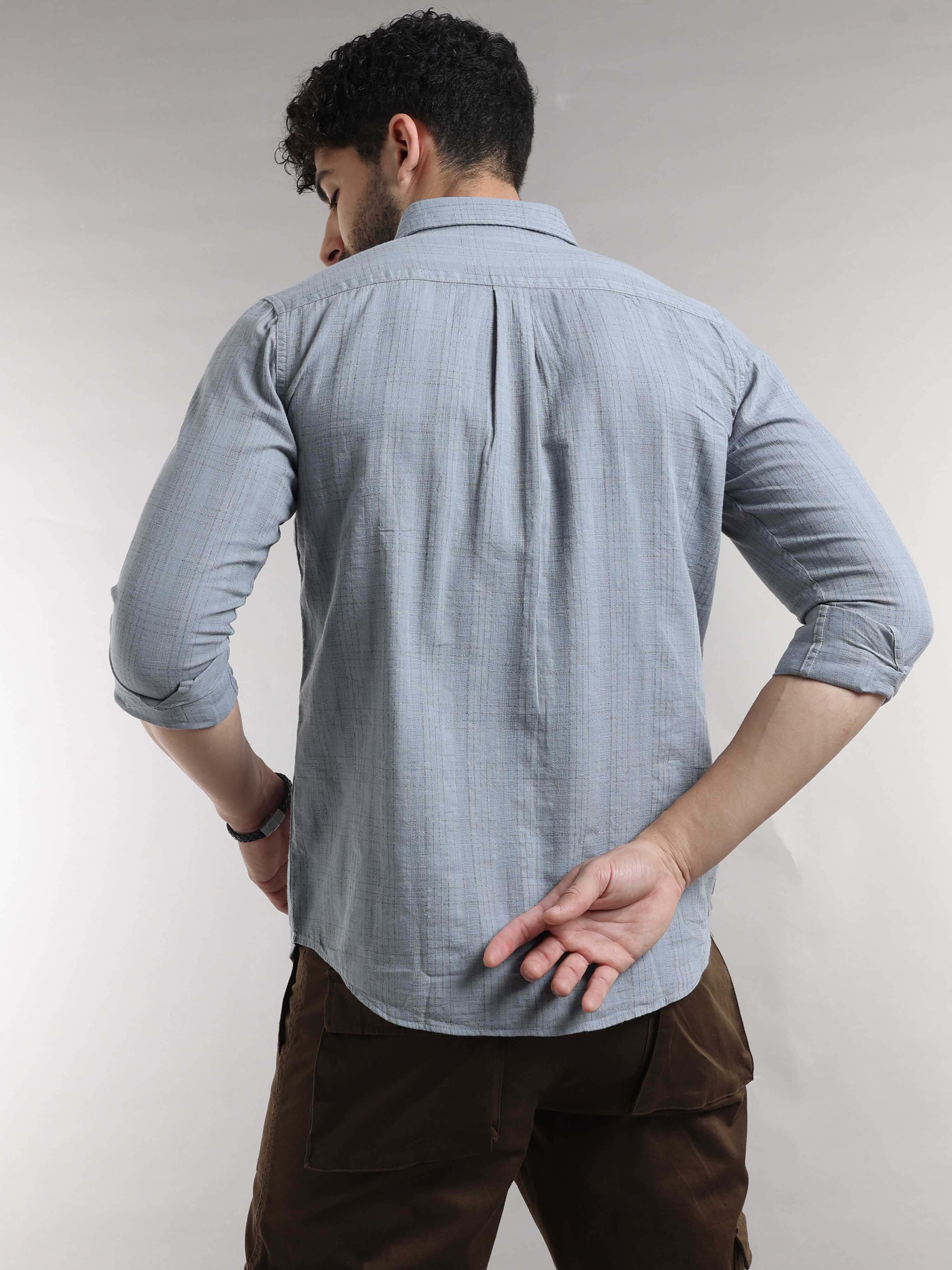 Ash Premium Dobby Pin Stripes Shirt