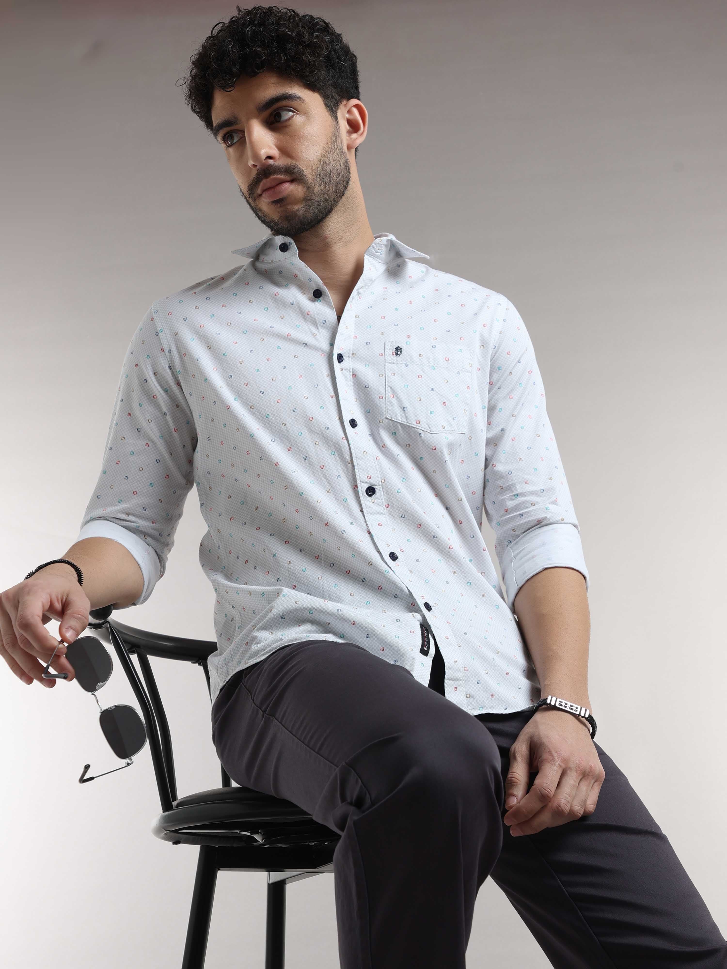 Shop Stylish White Printed Shirt Online at Great PriceRs. 1299.00
