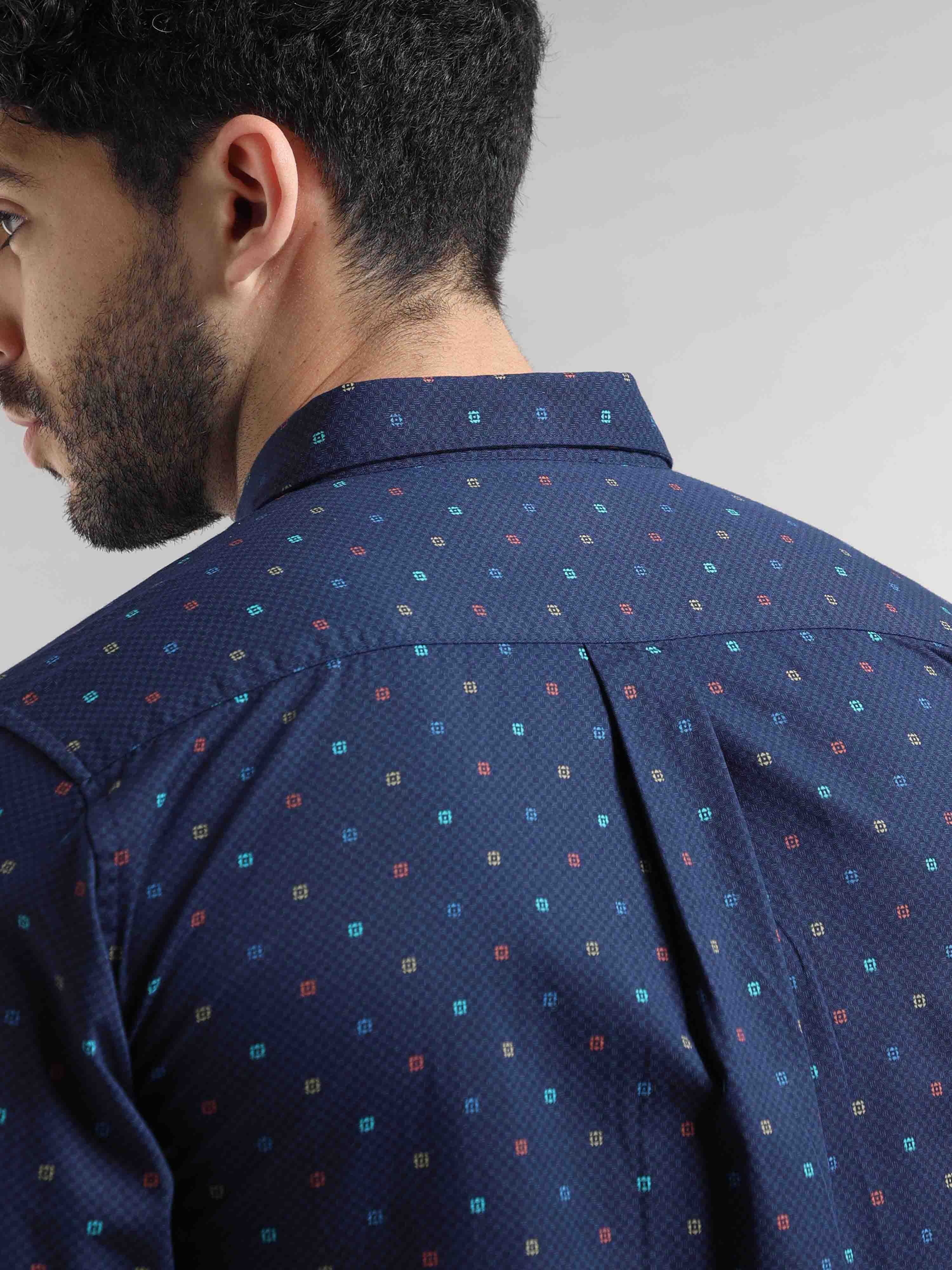 Shop Trendy Navy Blue Printed Shirt Online at Great PriceRs. 1299.00