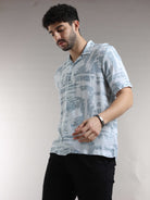 Buy Ash Blue Stylish Printed Shirts For Men OnlineRs. 1099.00