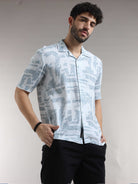 Buy Ash Blue Stylish Printed Shirts For Men OnlineRs. 1099.00