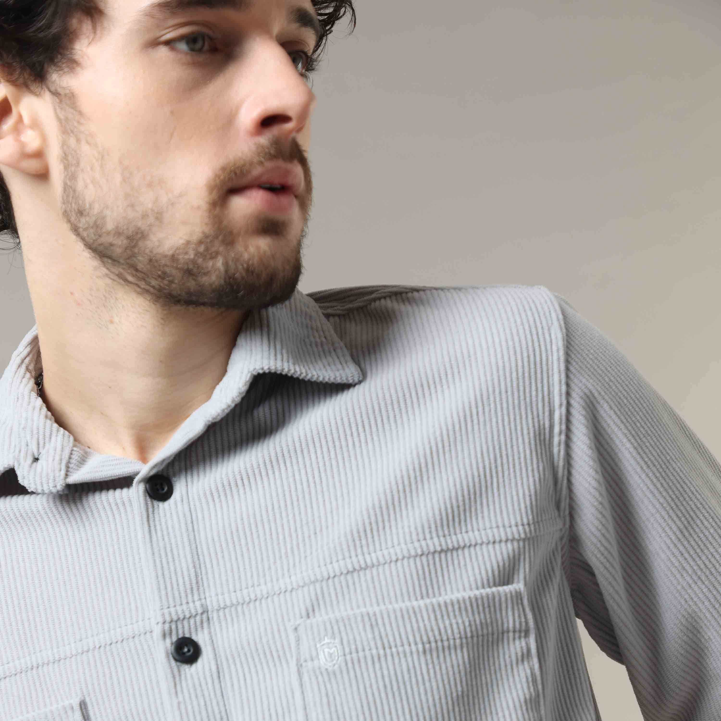 Buy Latest Grey Corduroy Fabric Shirt at Great PriceRs. 1499.00