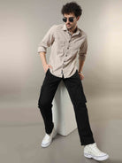 Shop Cool And Comfortable Beige Shacket Mens OnlineRs. 1499.00