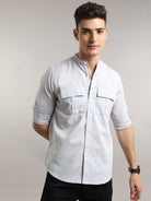 Grey Double Pocket Shirt | Best Online Shopping For Men's ShirtsRs. 1399.00