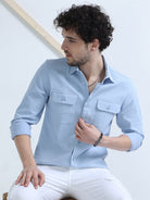 Shop Trendy Solid Sky Blue Colour Shirt Online In IndiaRs. 1349.00