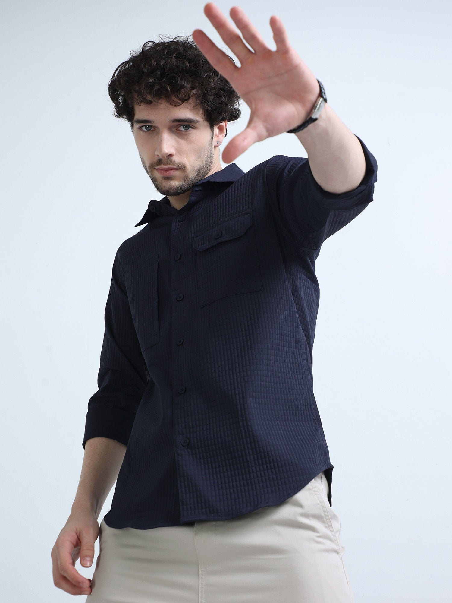 Buy Latest Dark Navy Blue Colour Shirt Online At Great PriceRs. 1349.00
