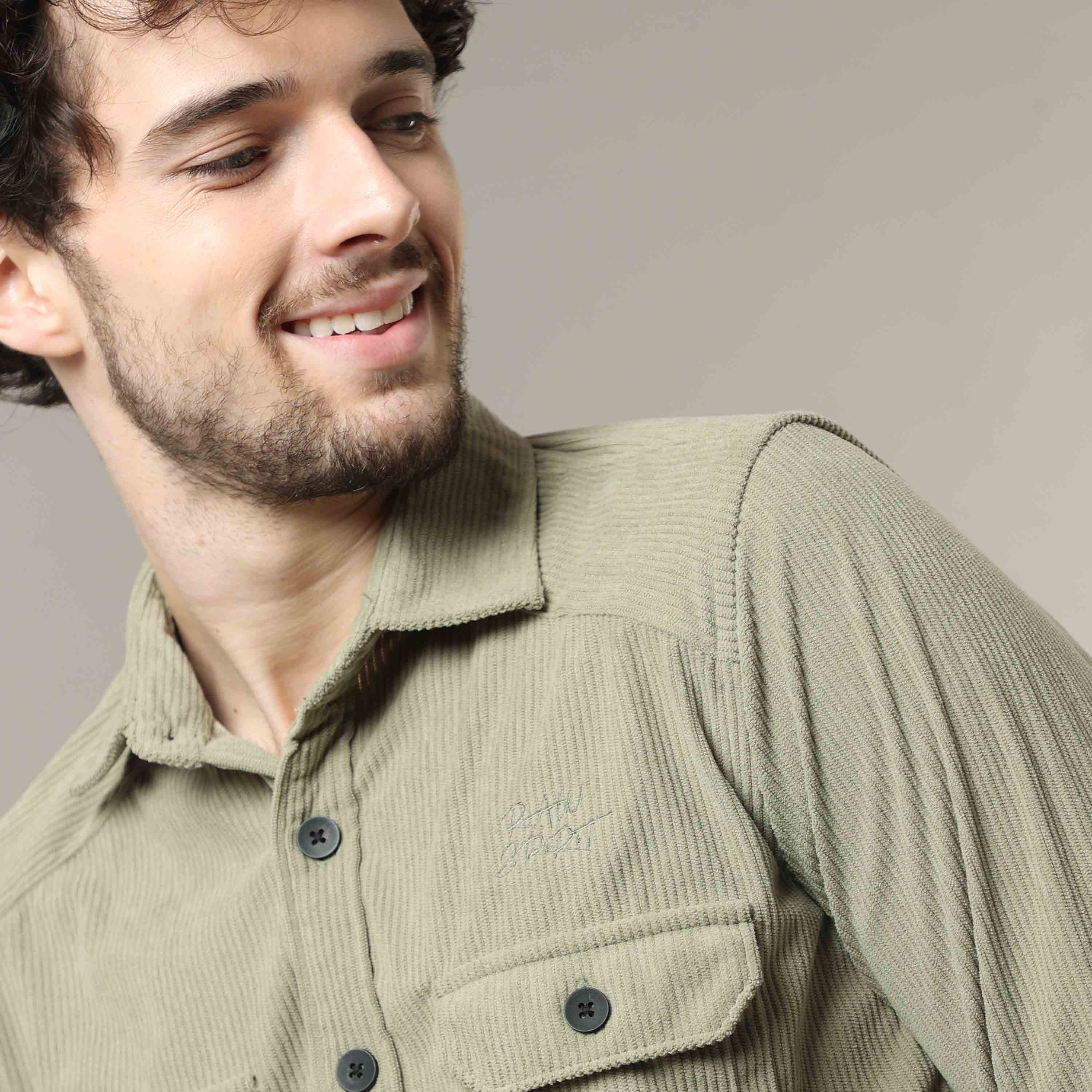 Shop Stylish Lime Green Corduroy Shirt Online In IndiaRs. 1499.00