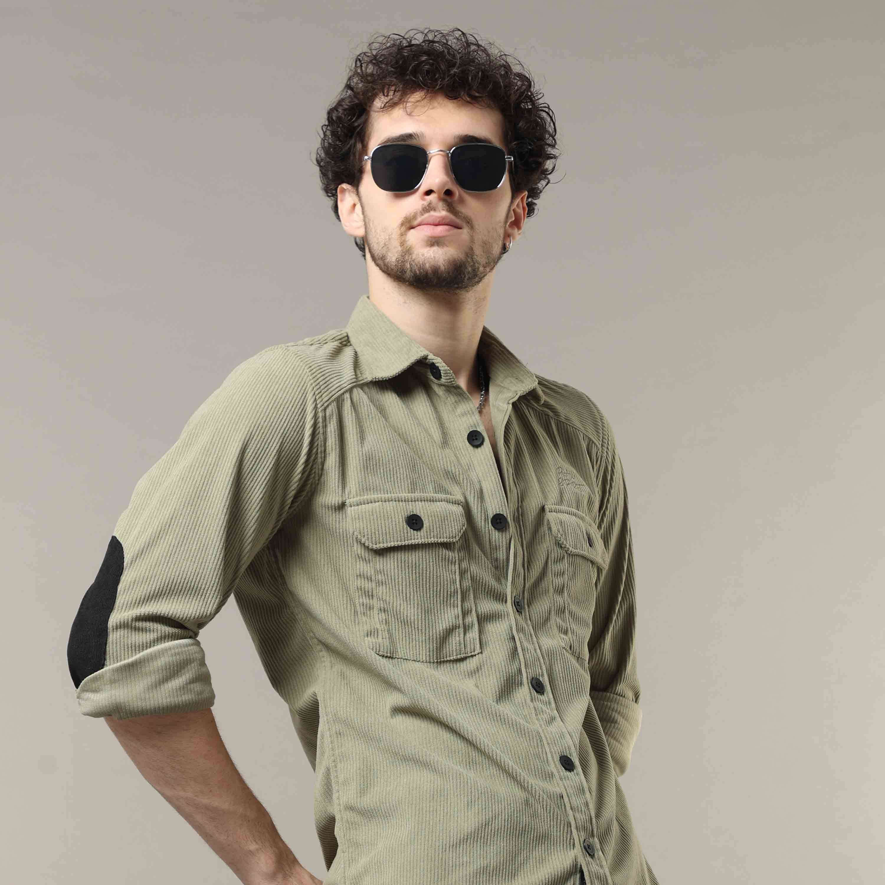 Shop Stylish Lime Green Corduroy Shirt Online In IndiaRs. 1499.00