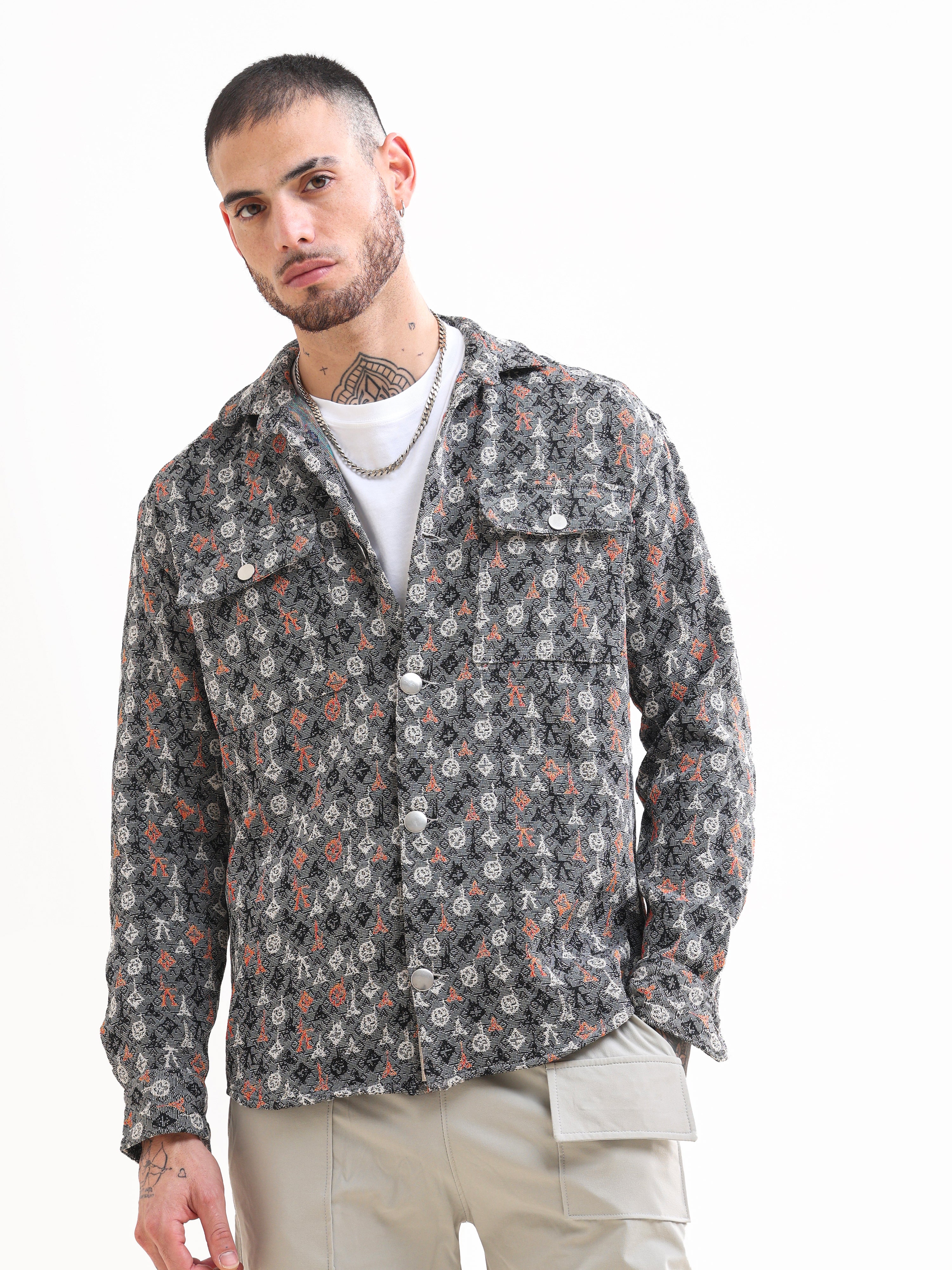 Heavy Jute Couture Canvas Grey OvershirtRs. 1599.00