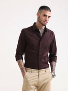 Hickory Brown Textured Solid ShirtRs. 1399.00