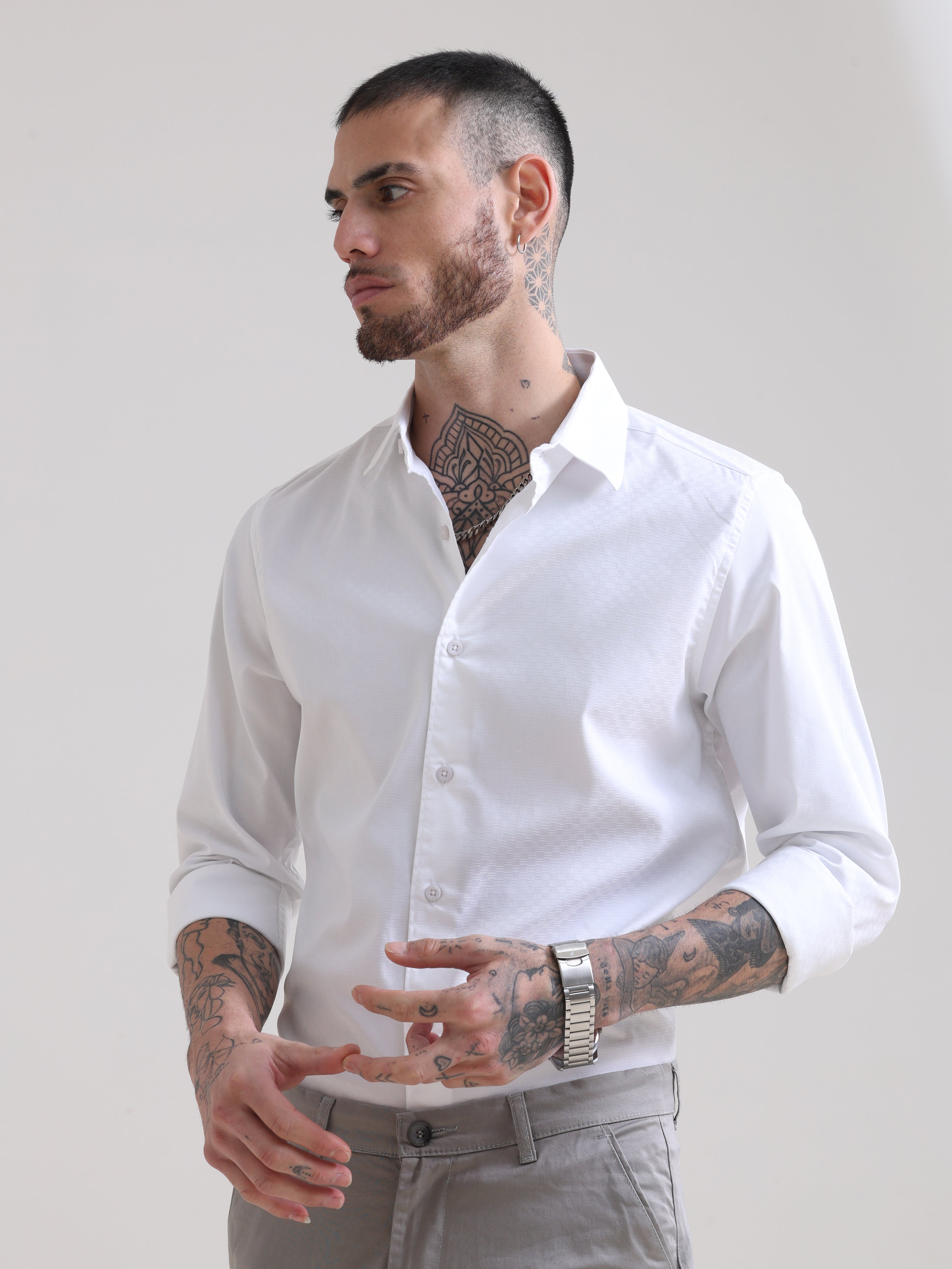 Frost White Textured Solid ShirtRs. 1399.00