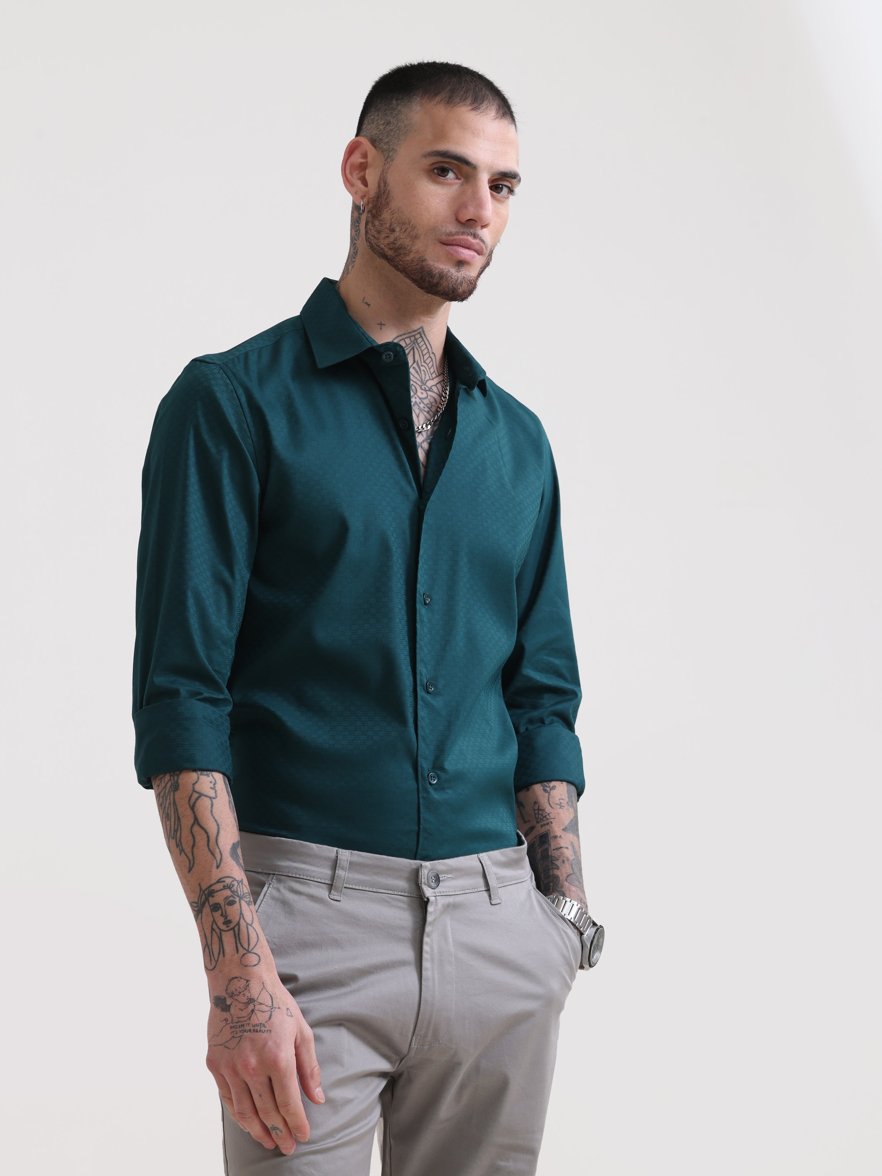 Cadmium Green Textured Solid ShirtRs. 1399.00