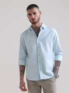 Aquamarine Blue Textured Solid ShirtRs. 1399.00