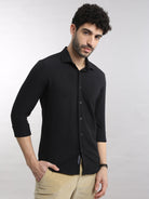 Buy Trendy Leather Black Seer Sucker Shirt Online - MileskartRs. 1299.00