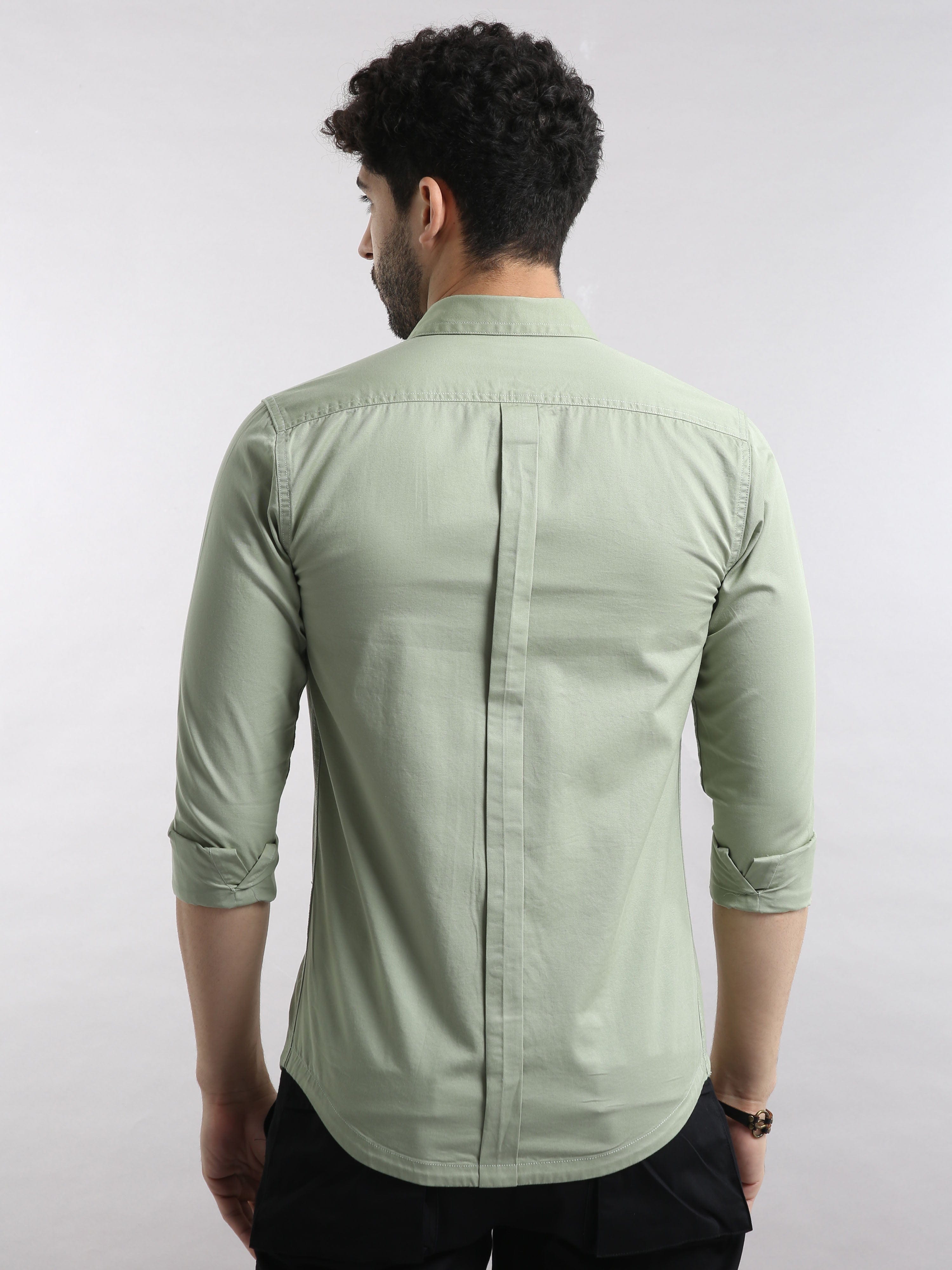 Outback Olive Twill Cotton Double Pocket Shirt