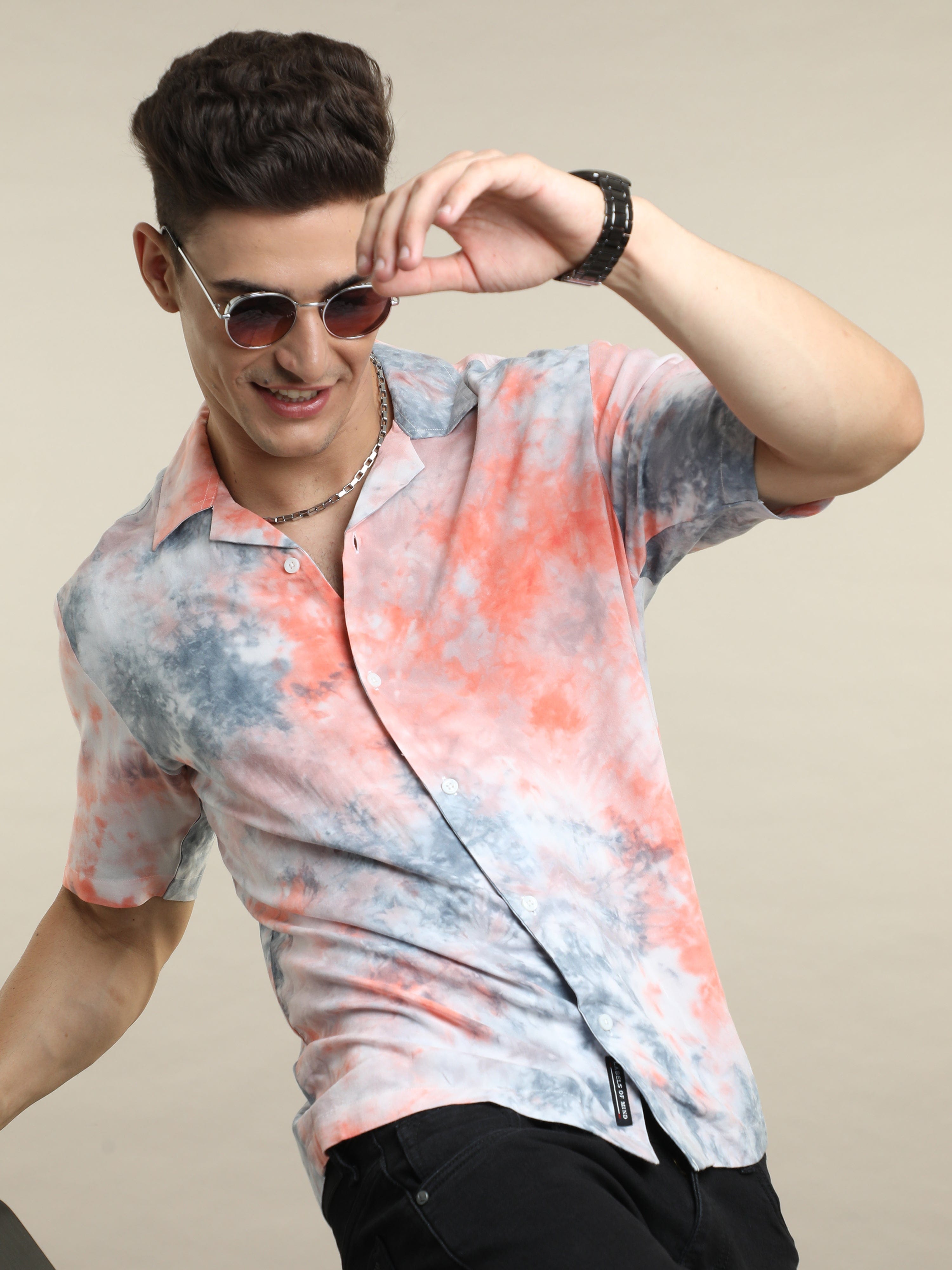Buy Latest Peach Rayon Half Sleeve Casual Shirt OnlineRs. 1049.00