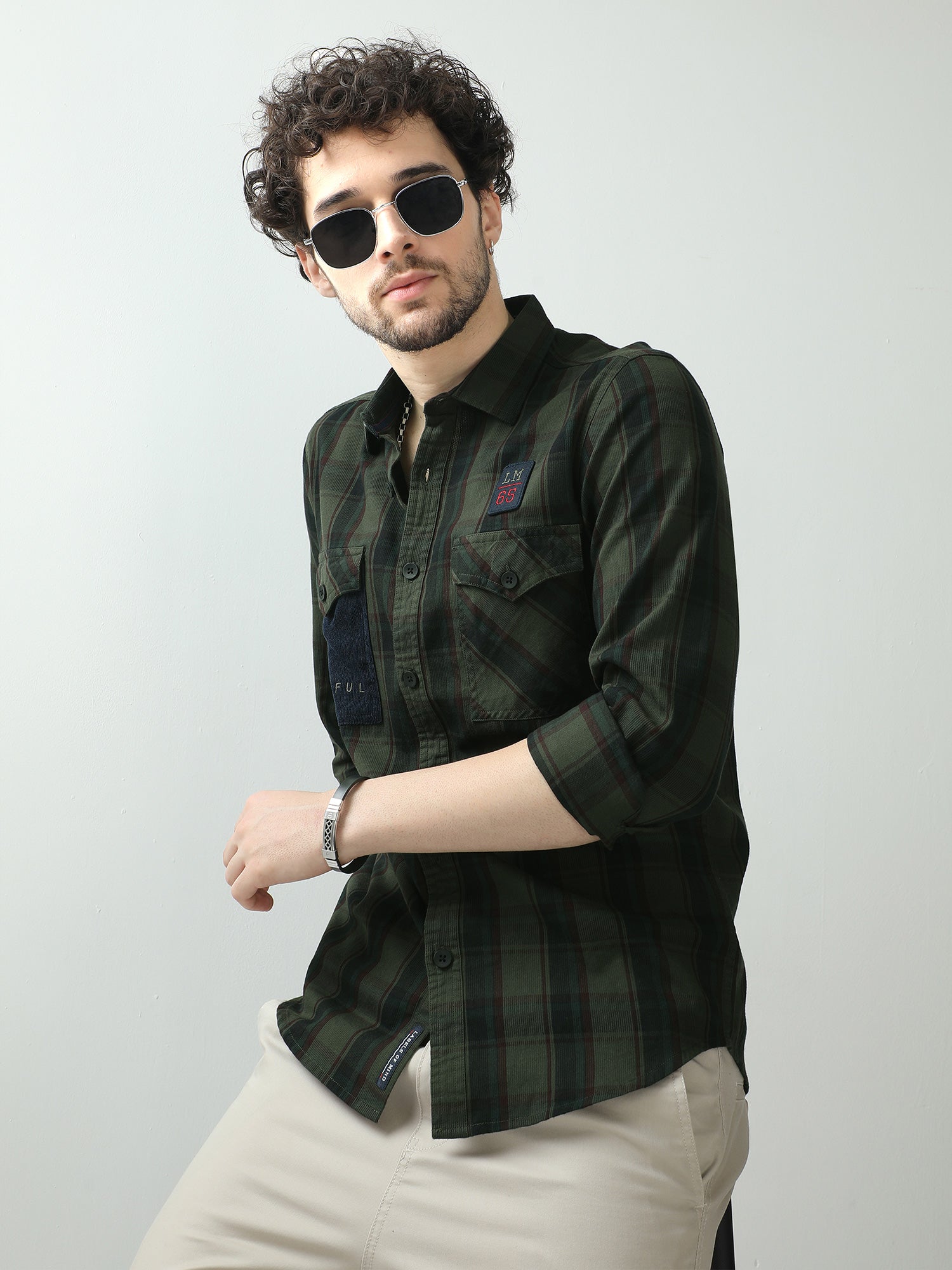 Buy Sap Green And Prune Corduroy Shirts Mens India OnlineRs. 1449.00