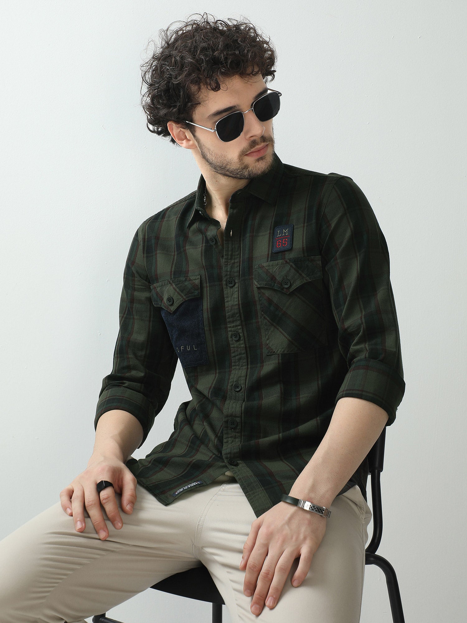 Buy Sap Green And Prune Corduroy Shirts Mens India OnlineRs. 1449.00