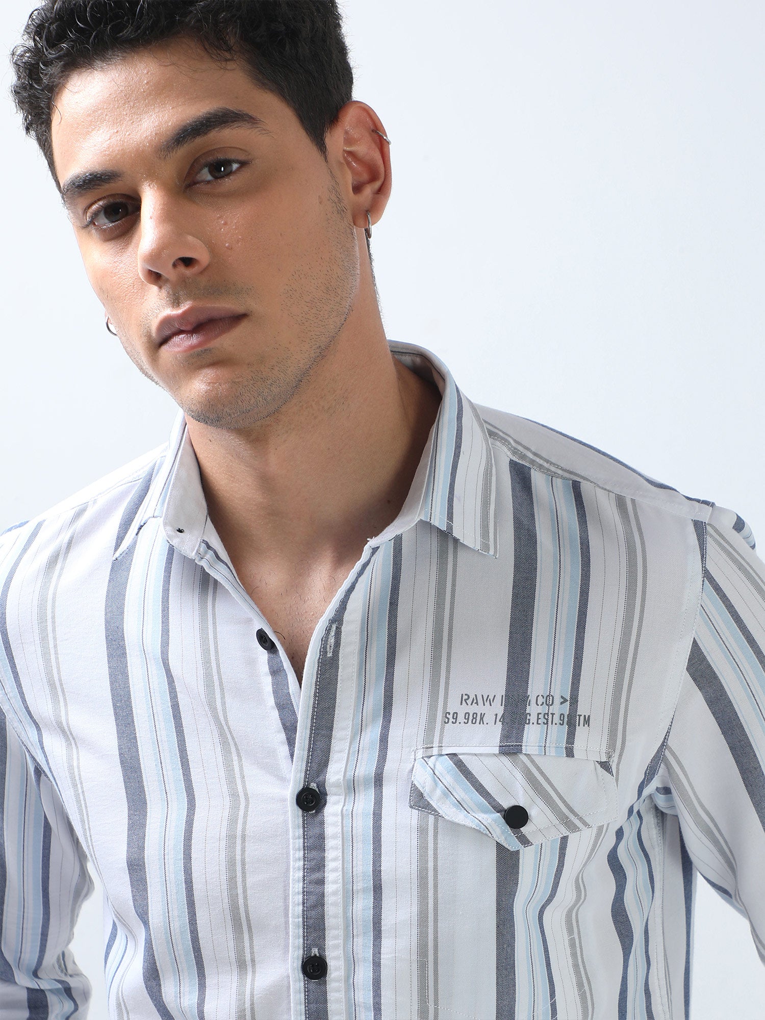 Independence and Arctic Blue Oxford Stripes Shirt for Men