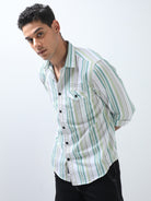 Shop Latest Green Horizontal Striped Shirt Mens IndiaRs. 1349.00