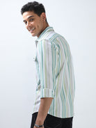 Shop Latest Green Horizontal Striped Shirt Mens IndiaRs. 1349.00