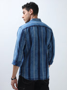 Shop Trendy Ocean Blue Striped Shirt for Men OnlineRs. 1549.00