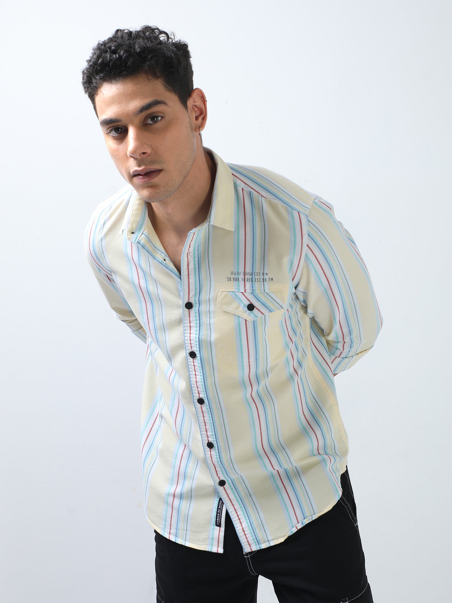 Burgundy and Slate Oxford Stripes Shirt for Men 