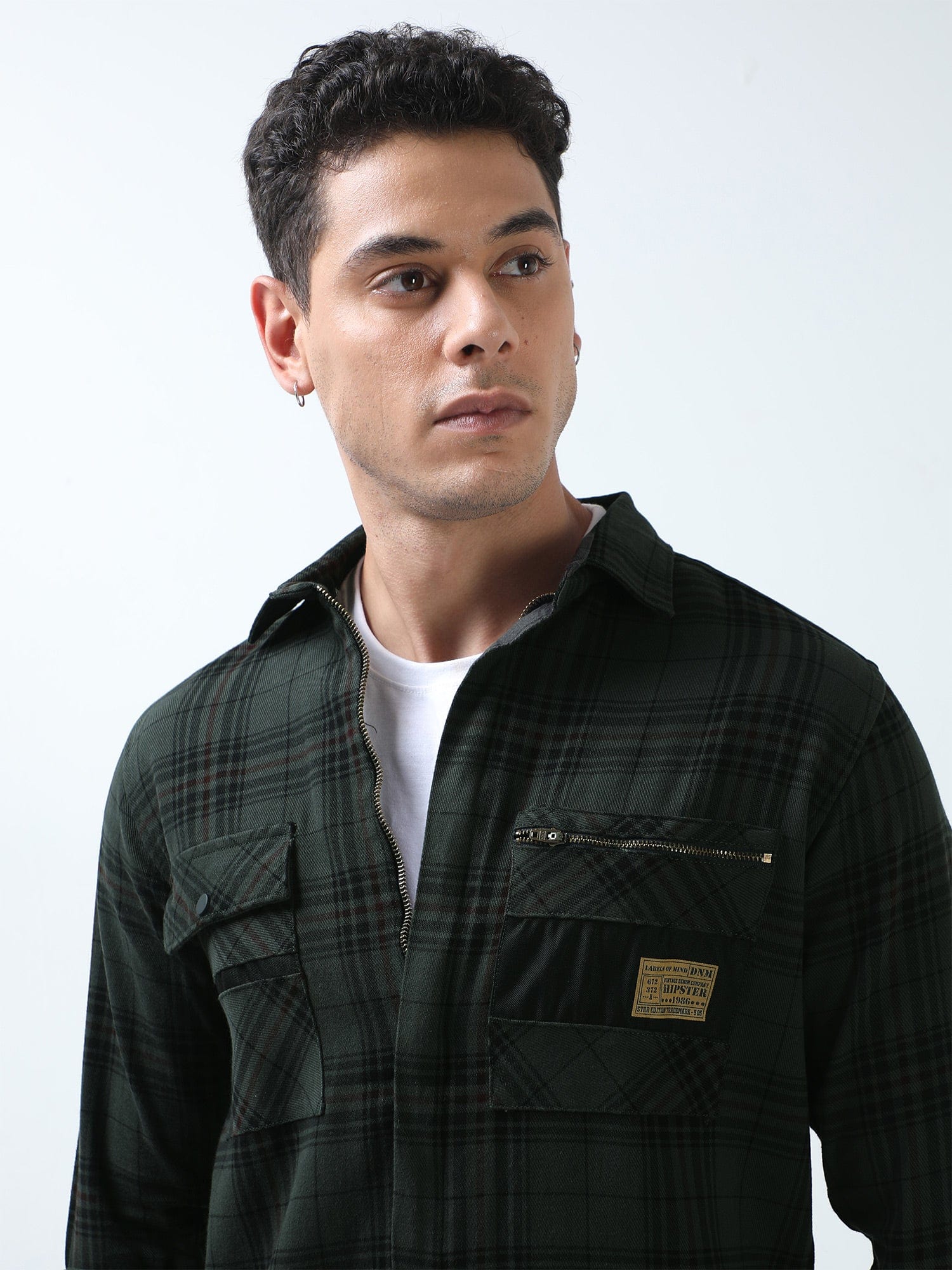 Buy Latest Green And Black Jacket Shirt For Men OnlineRs. 1499.00