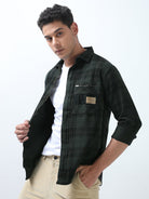 Buy Latest Green And Black Jacket Shirt For Men OnlineRs. 1499.00