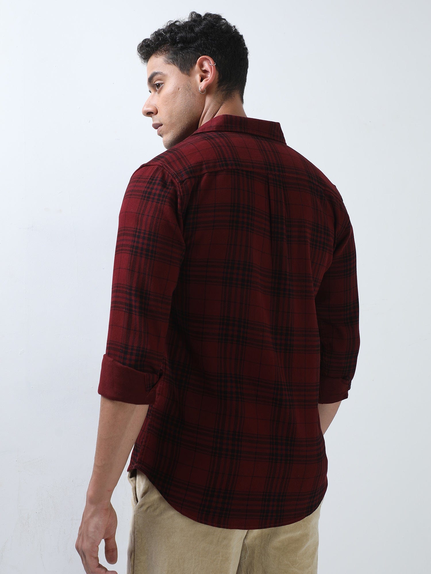 Shop Red And Black Double Pocket Jacket Over ShirtRs. 1499.00