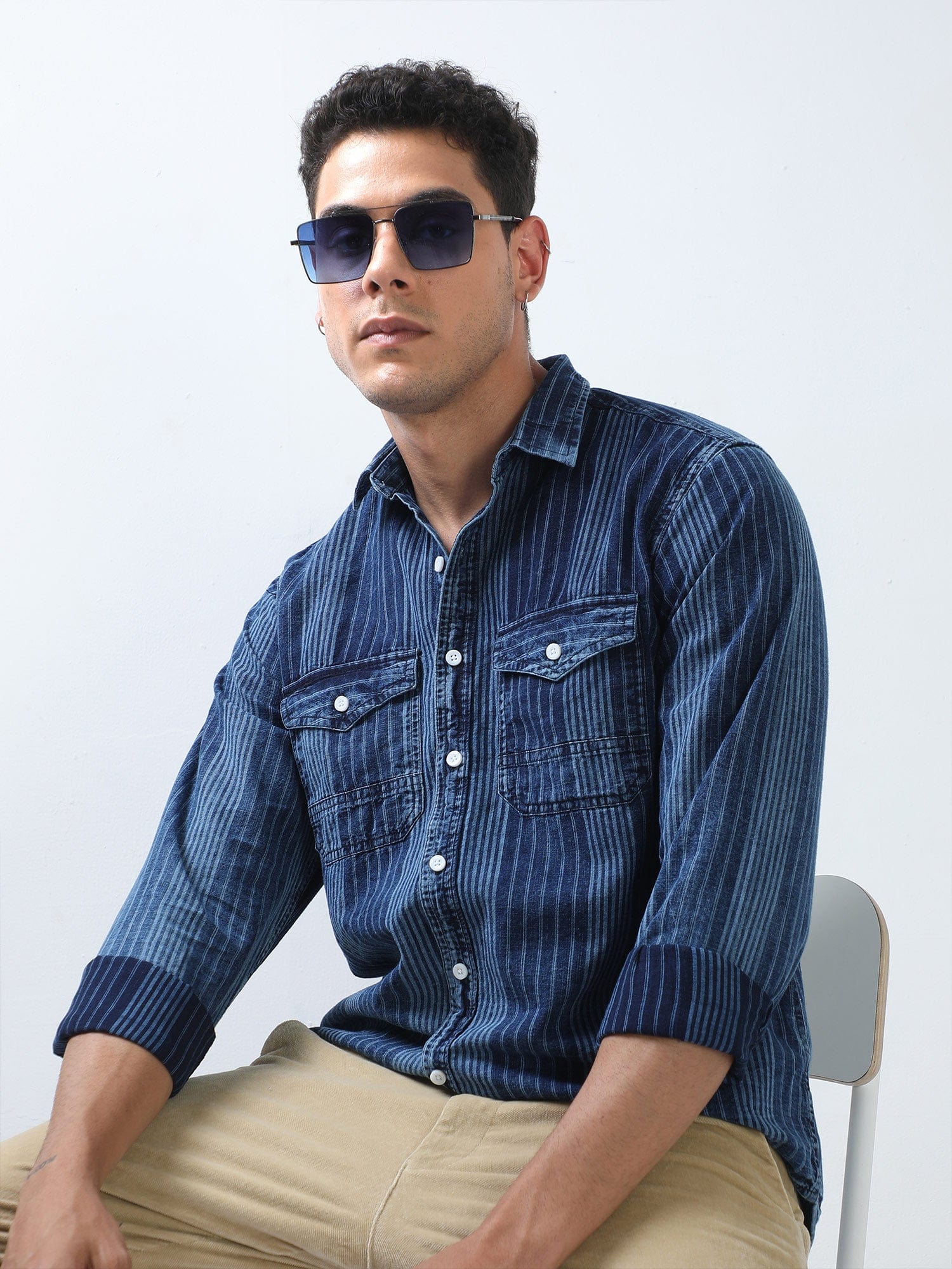 Buy Latest Twilighr Blue Striped Shirt Online In IndiaRs. 1549.00