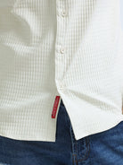 Ivory Textured Solid Double Pocket Shirt