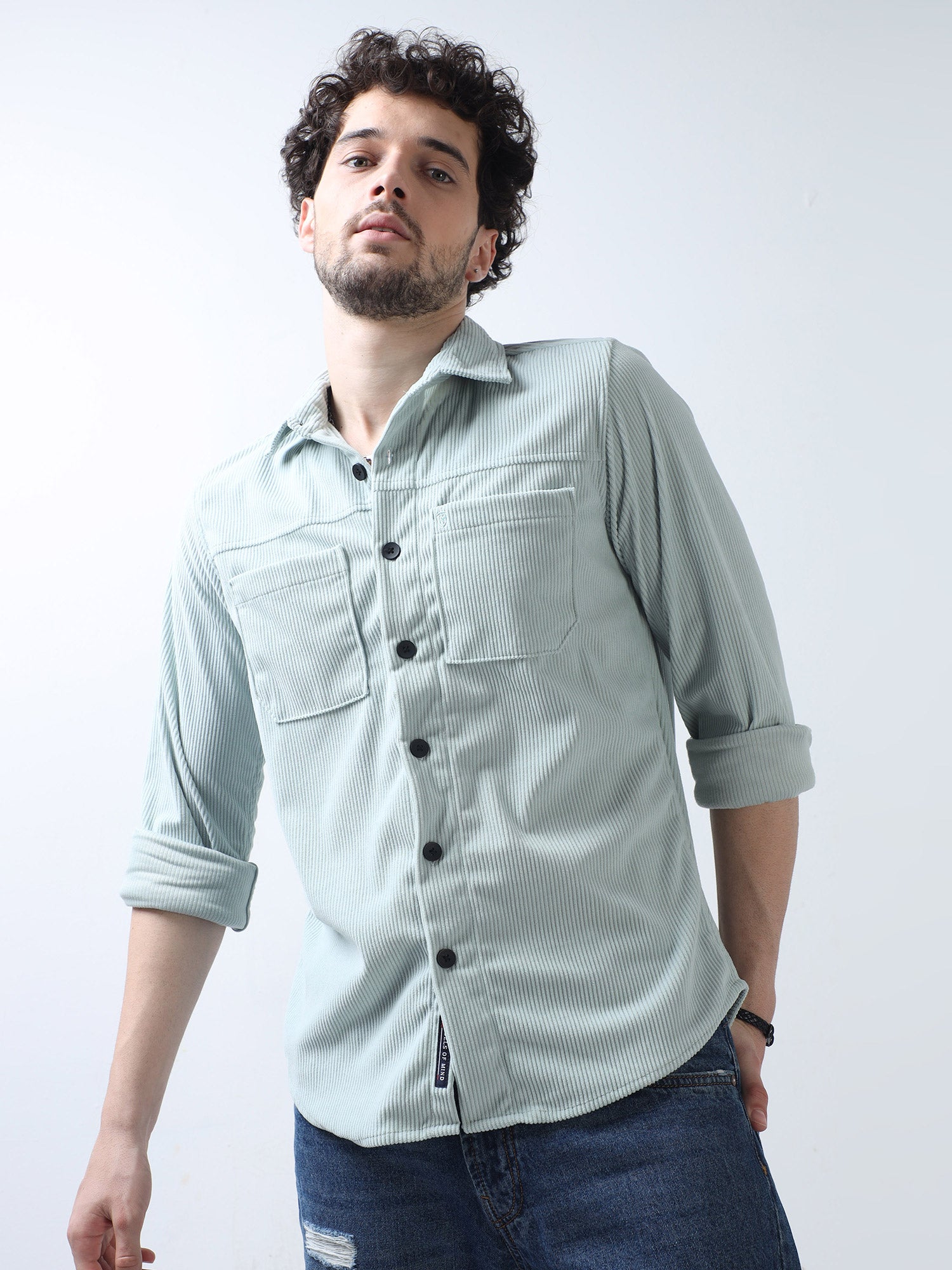 Buy cool green double pocket shirt at great priceRs. 1499.00