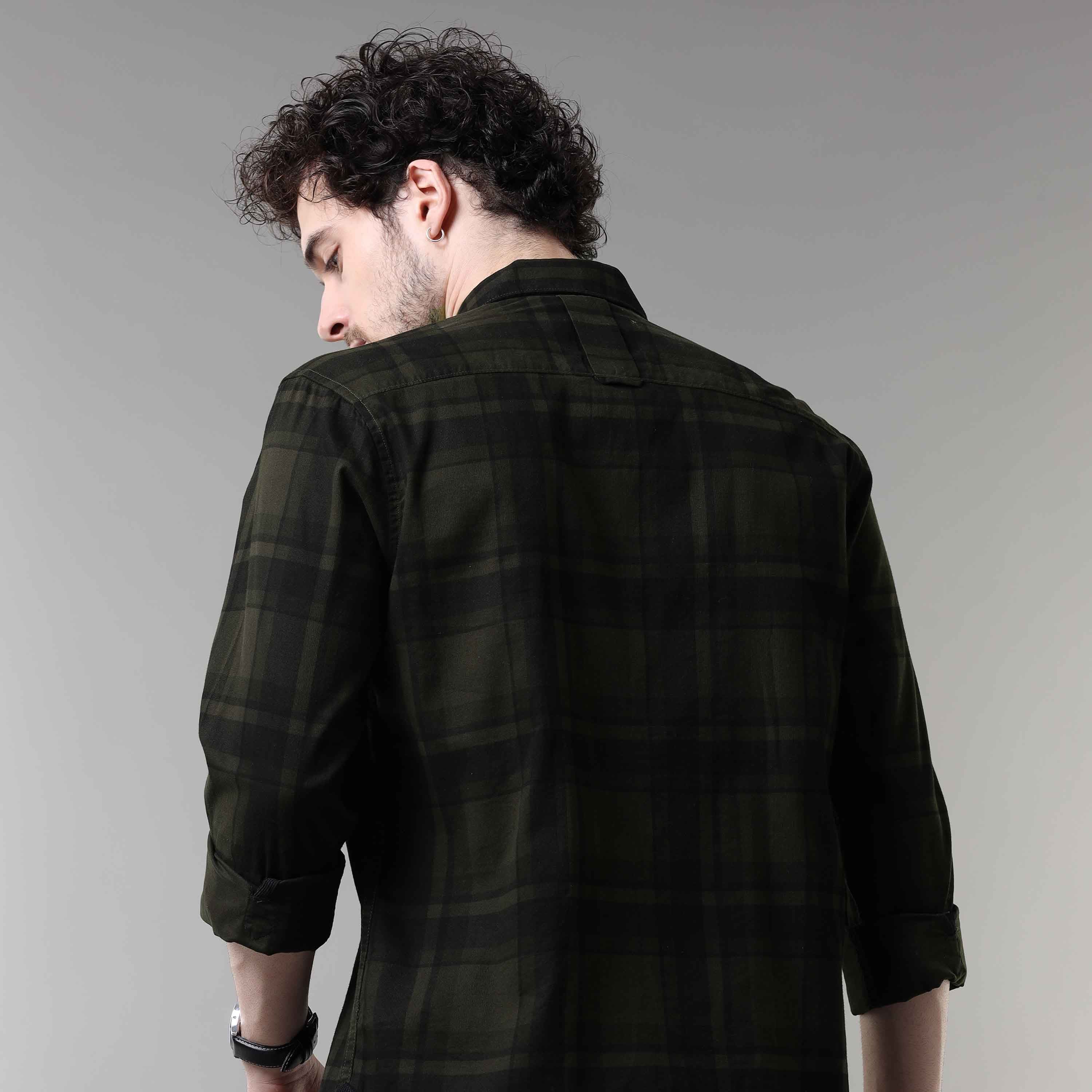 Shop Latest Green And Black Check Shirt OnlineRs. 1399.00