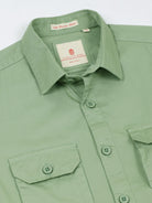 Shop Stylish Olive Twill Cotton Double Pocket ShirtRs. 1349.00