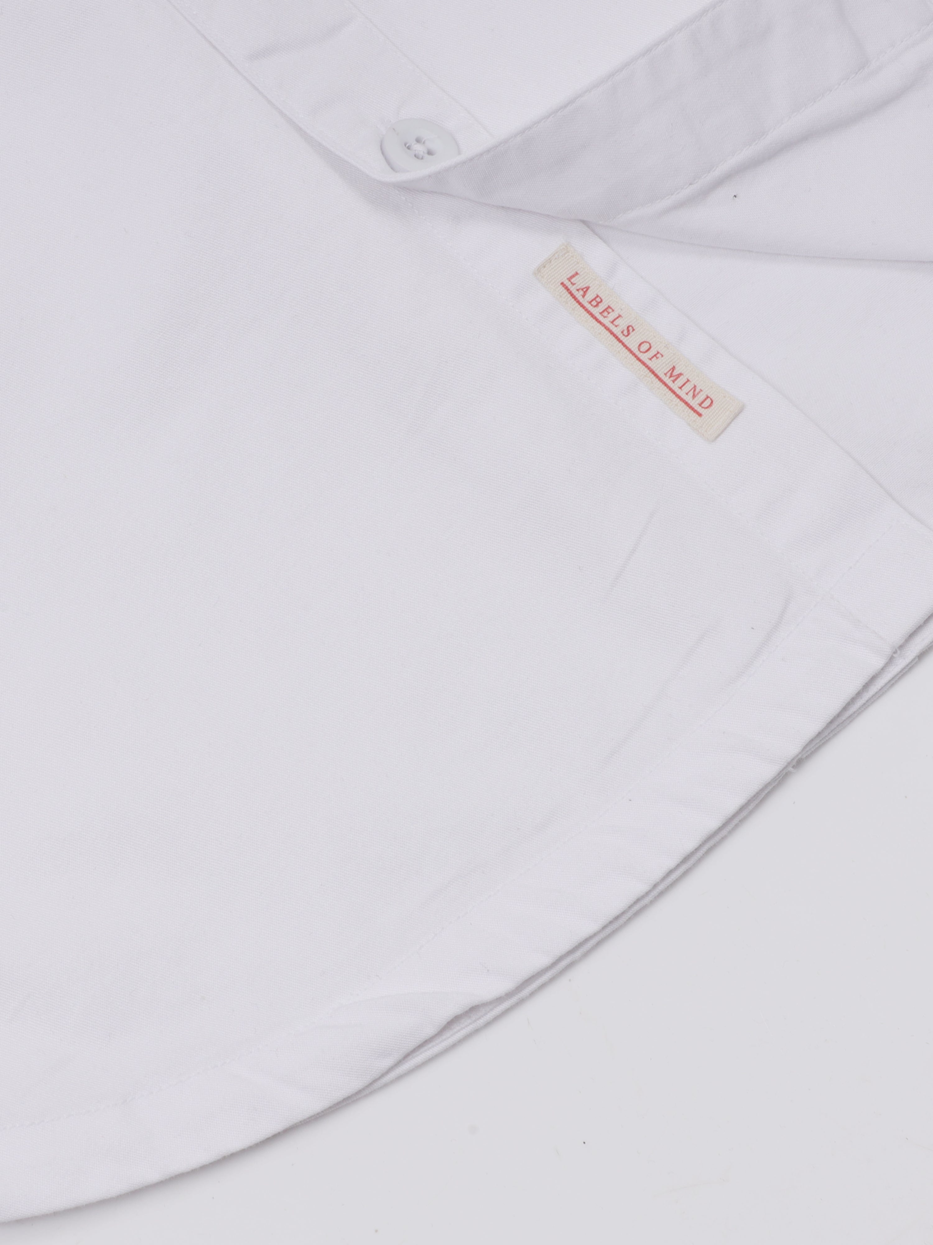 Alabaster White Twill Cotton Double Pocket Shirt