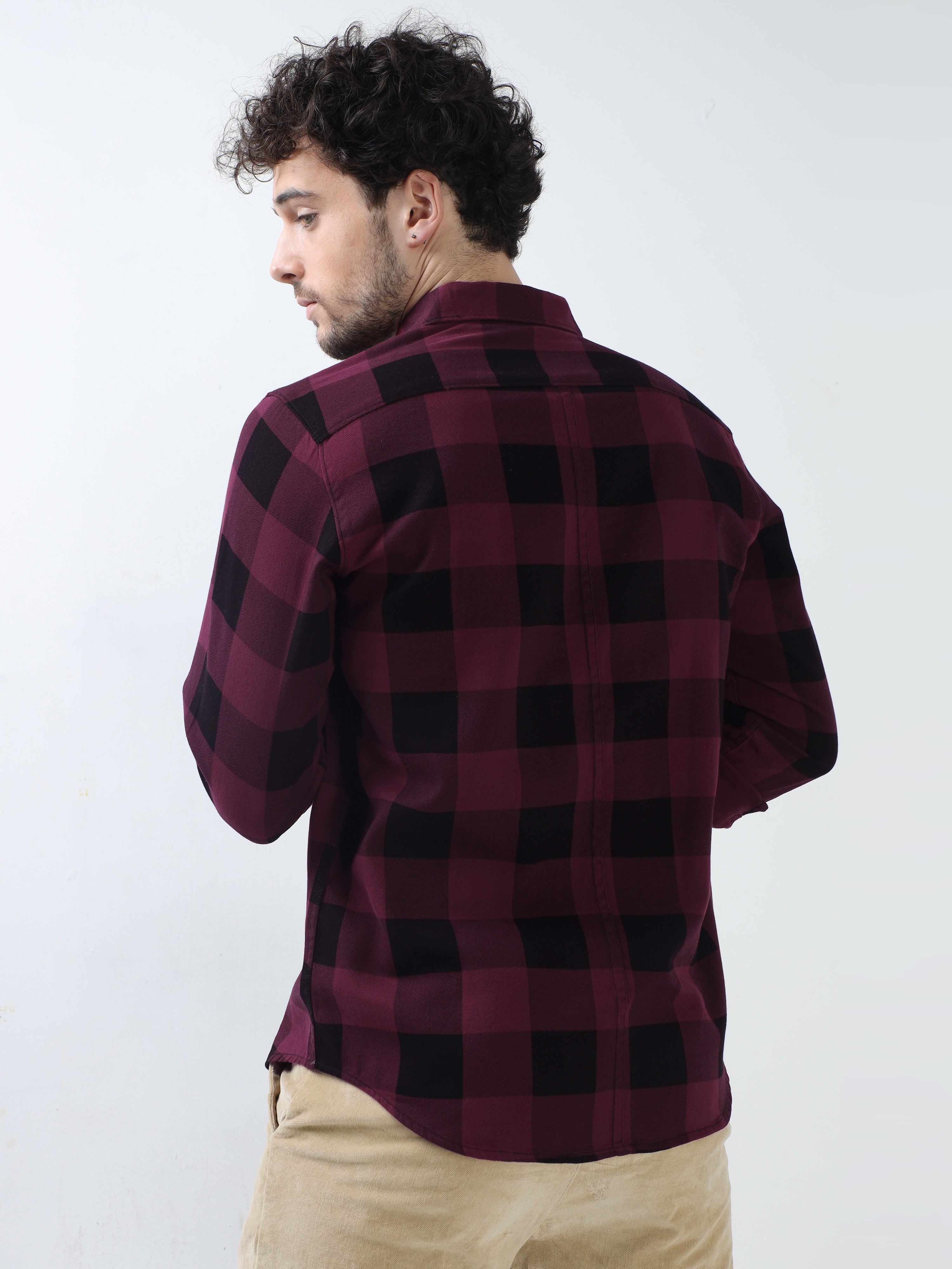 Buy Stylish red and black check shirt Online In IndiaRs. 1359.00