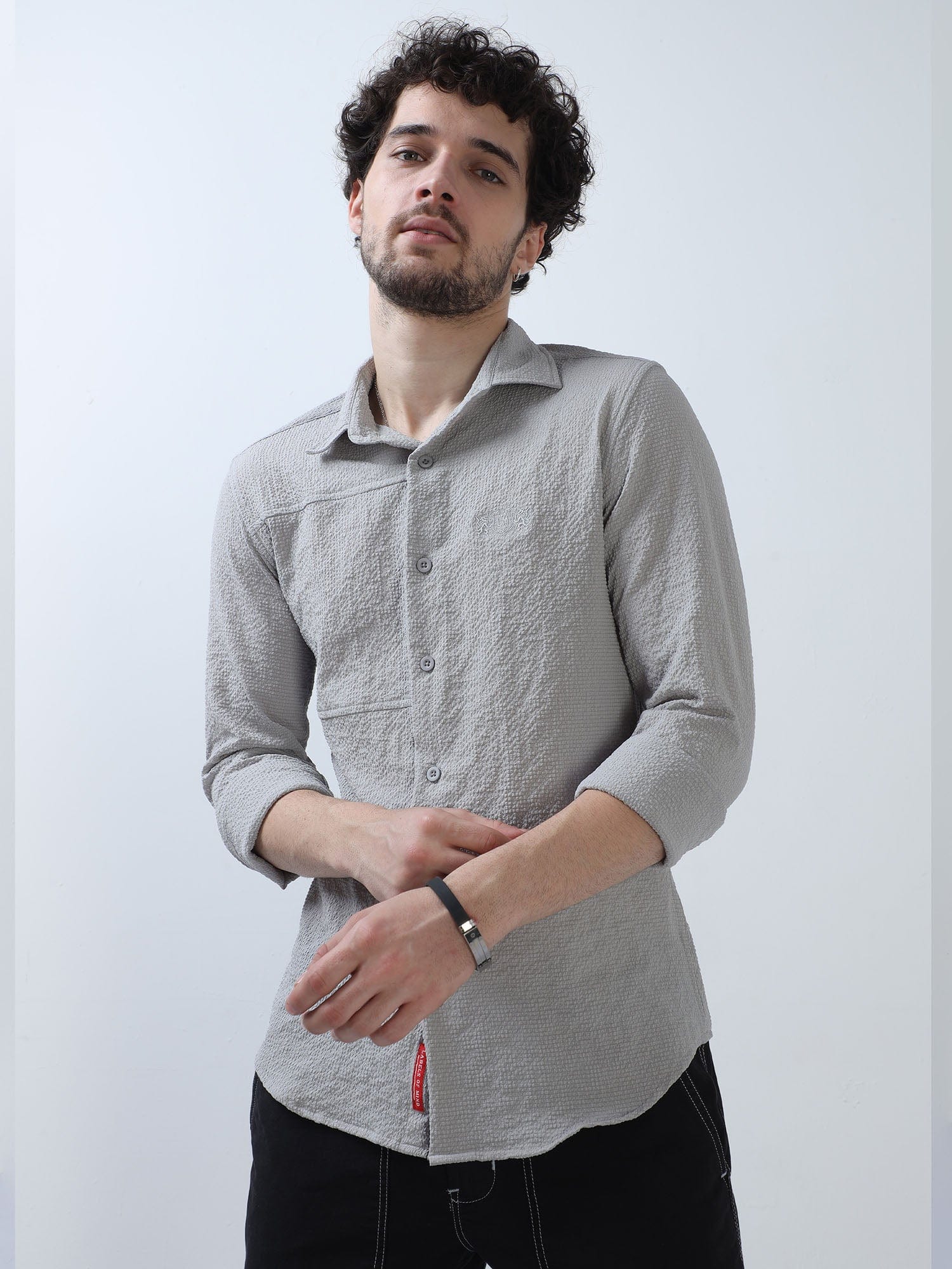 Shop Trendy Fossil Grey Colour Shirt For Men OnlineRs. 1349.00