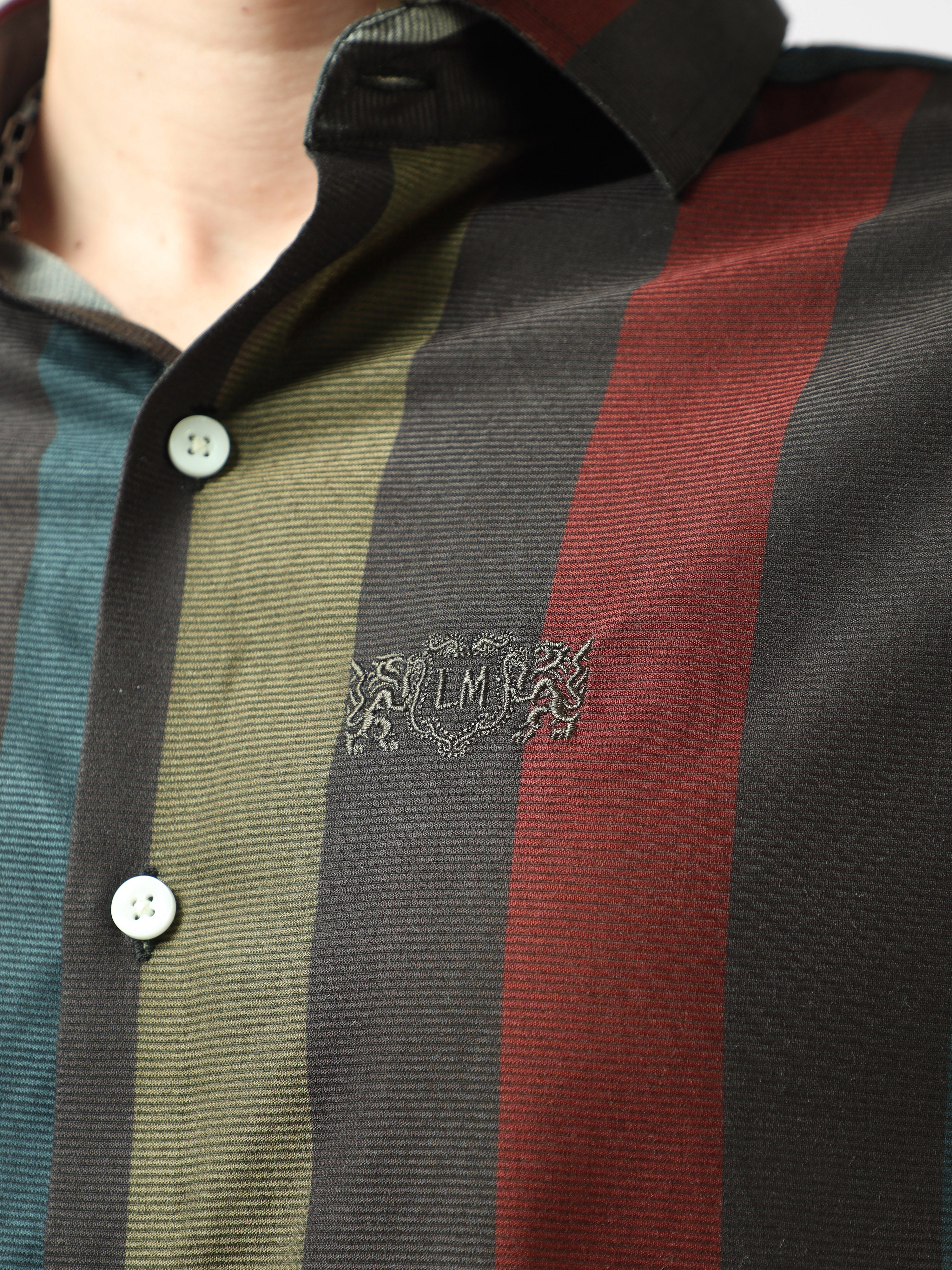 Buy Trendy Corduroy Lycra Multicolor Striped Shirt OnlineRs. 1359.00