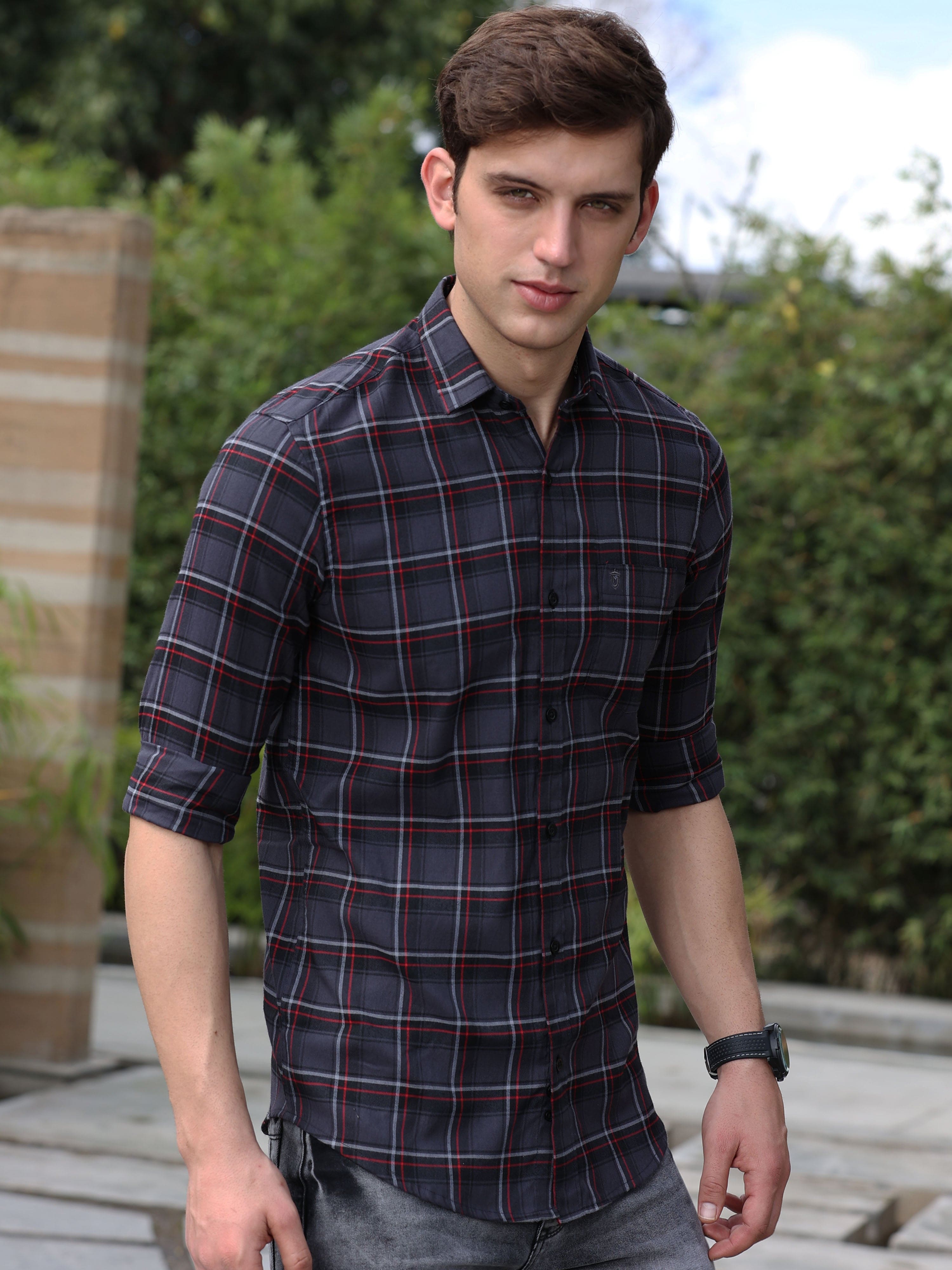Slim Fit Casual Shirts | Buy Slim Fit Brushed Shirt OnlineRs. 799.00