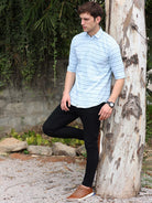 Shop Latest Superior Blue Striped Casual Shirts For Men OnlineRs. 1299.00