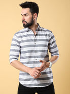 Buy Preminium White And Ash Striped Casual ShirtsRs. 1099.00