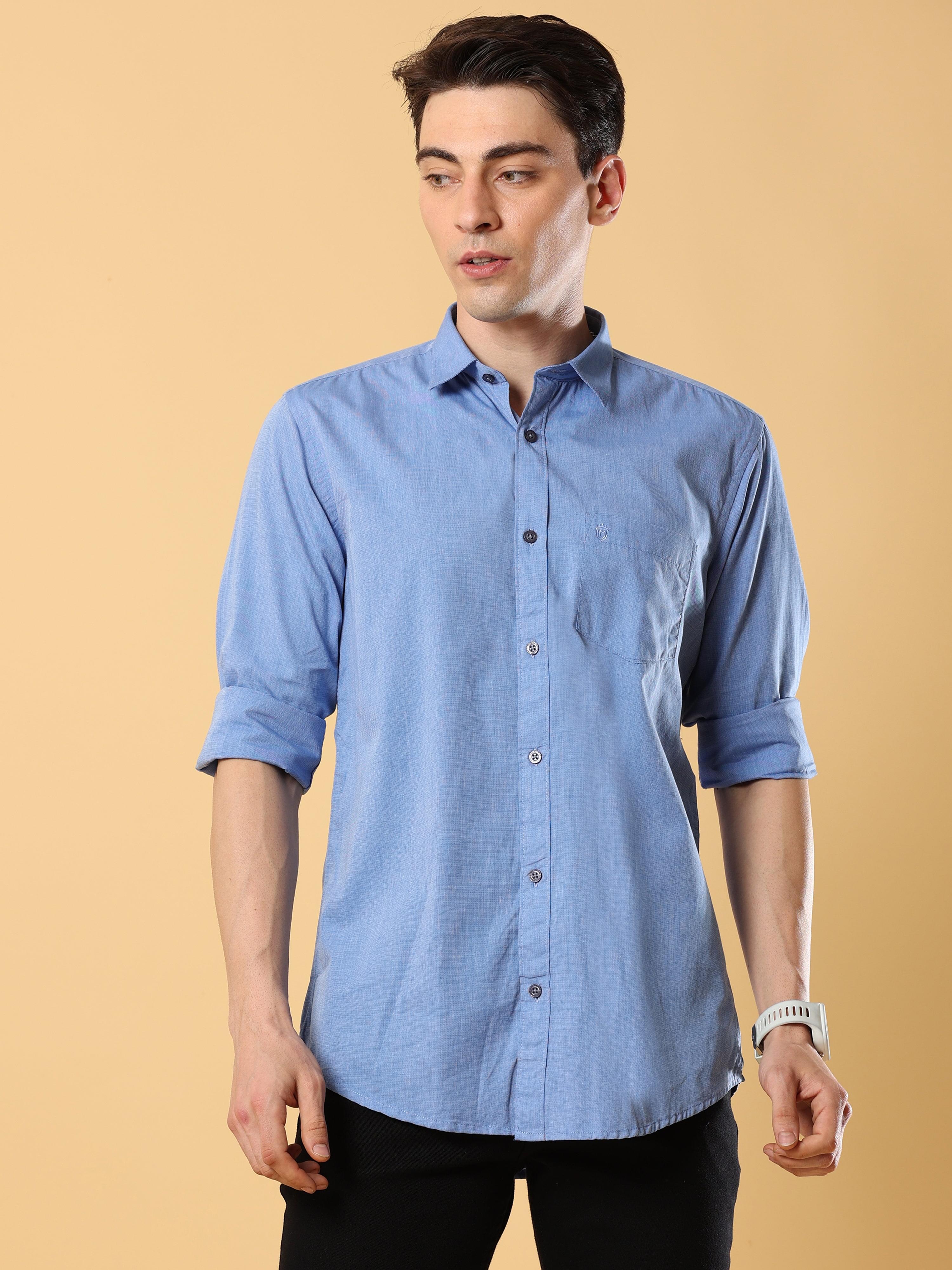 Buy Trendy Cotton Blue Shirt For Men Online In IndiaRs. 999.00