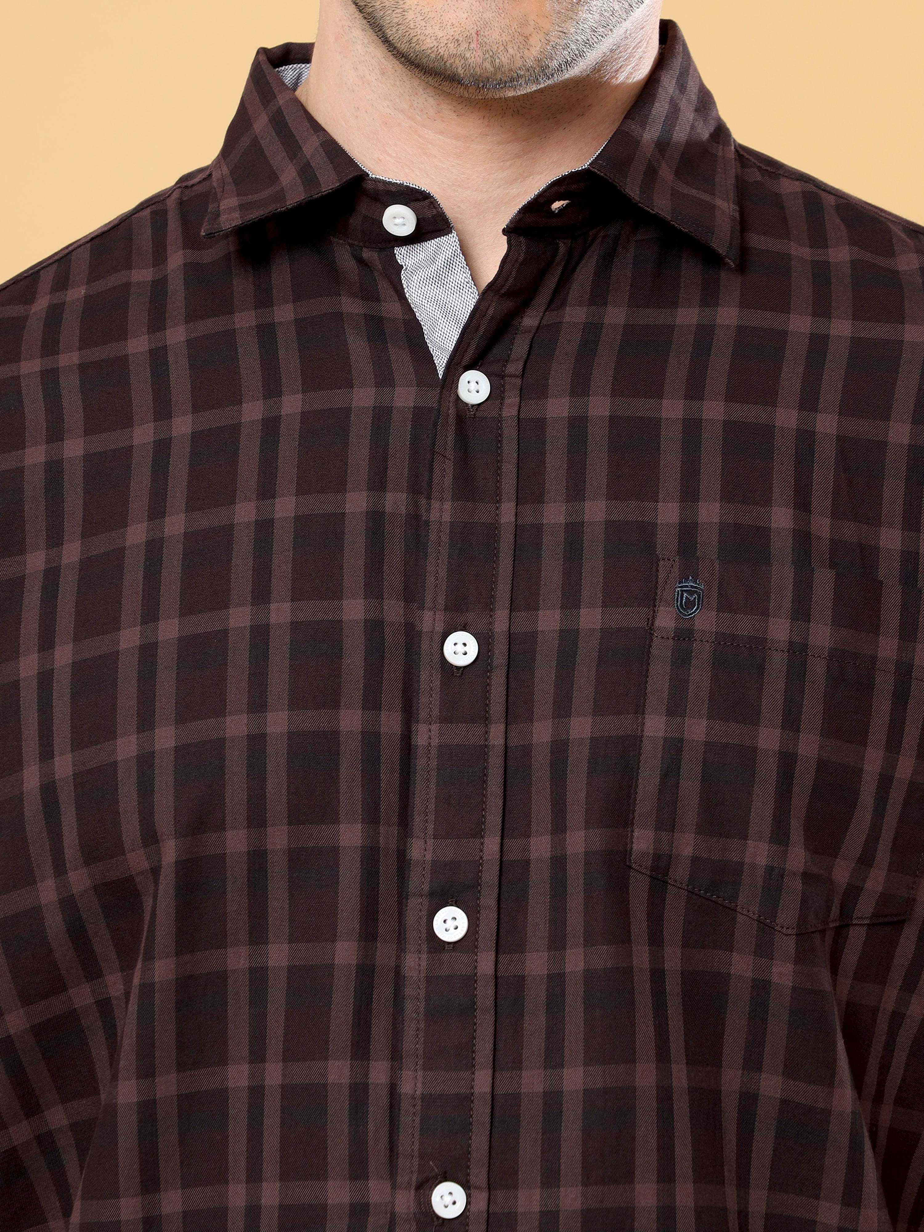 Shop Trendy Brown Check Shirt Online at Great PriceRs. 899.00