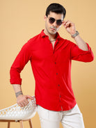 Buy Latest Lycra Solid Red Shirt For Men Online In IndiaRs. 1049.00